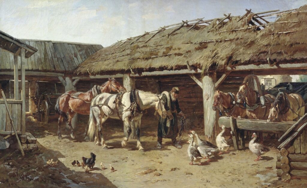 На постоялом дворе, 1882 г., Краснодарский художественный музей им. Ф.А. Коваленко