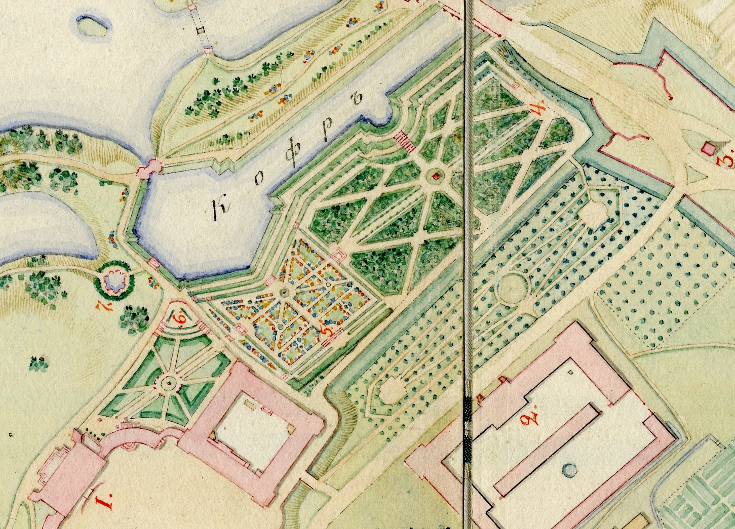 План придворцовых садов 1816 год